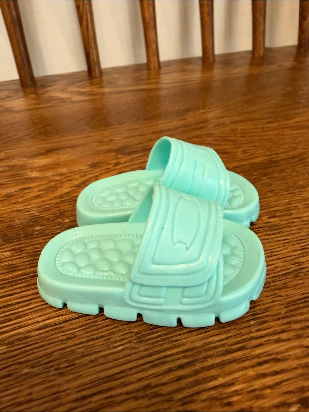 Our Generation 18" Doll Mint Blue Green Foam Slip On Pool Slides Sandals Shoes